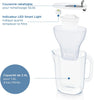 Style Water Filter Jug Grey (2.4L) Half Year Pack incl. 6x MAXTRA PRO All-in-1 cartridge - fridge-fitting design jug with smart LED-LTI and Flip-Lid - now in sustainable Smart Box packaging