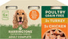 Complete Wet Can Grain Free Hypoallergenic Adult Dog Food Poultry Pack 6x400g - Chicken & Turkey - Made with All Natural Ingredients