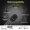 Wireless Microphone, Karaoke Mic, UHF Dual Handheld Dynamic System with Rechargeable Receiver for Party, Church, Meeting, Wedding(Grey and Gold)