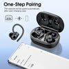 Wireless Earbuds, 2023 Wireless Earphones Bluetooth 5.3 Headphones Wireless, Over Ear Buds Wireless Earbuds with Earhooks, IP7 Waterproof 50H Stereo Wireless Headphones Sport, Dual LED Display, Black