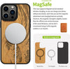 Magnetic Wood Case for iPhone 15 Pro Max [Solid Wood & Black Soft TPU] Shockproof Protective Cover Unique Wooden Case Compatible with magsafe (The Great Wave Off Kanagawa -Cherry)