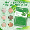 Pack of 10 Aloe Vera Face Masks Skincare Soothing and Hydrating Face Masks Moisturizing Beauty Facial Mask Daily Care Sheet Mask for Acne Sun Care and Claming