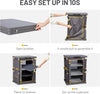 Compact Camping Storage, Pop Up Folding Camping Kitchen Unit, Camping Furniture Camping Cupboards Cabinet Outdoor 3 Shelf Aluminum Frame Portable for Garden Party Picnic, Supports 30kg