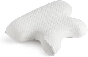 Dual Side Beauty Pillow. 2 in 1 Anti Aging and Anti Wrinkle Memory Foam, Orthopedic and Ergonomic Pillows for Neck and Shoulder Pain. for Back and Side Sleepers. (White)