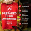 Emergency Fire Blanket - 1 Pack - Fire Suppression Blanket for Kitchen, 40” x 40” Fire Blanket for Home, Fiberglass Fire Blanket