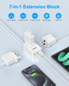 3M Extension Lead With USB Slots,  Mini Plug Extension Socket with 3 AC Outlets and 4 USB Slots, 13A/3250W Wall Mount Power Strip With 3 Metre Extension Cable for Travel Home Office