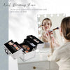 Makeup Case Vanity Box 4 Trays Beauty Organiser Case Cosmetic Storage Box with Locks, Silver Rose