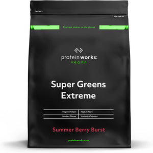 Protein Works - Super Greens Extreme , 150+ Health Benefits , 41 Active Ingredients , Vegan & Gluten Free , No Added Sugar , 20 Servings , Summer Berry Burst , 250g