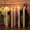 Flameless White Taper Candles Flickering with Remote and Timer, Battery Operated LED Warm 3D Wick Light Window Candles Real Wax Pack of 6, Christmas Home Wedding Decor(0.78 X 9.64 Inch)