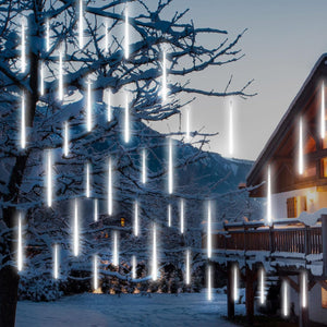 Meteor Shower Lights Outdoor, 38.5ft 15 Tubes 11.8" 540 LED Christmas Lights Outdoor, Snow Falling Icicle Lights for Xmas Tree Halloween Decoration Wedding Party Window, Cool White