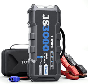 Car Battery Jump Starter,  JS3000 12V 3000A Battery Booster Jump Starter Pack for Up to 9L Gas/ 7L Diesel Engines, Portable Car Battery Charger with Handle Jumper Cable and EVA Protection Case