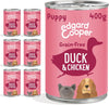 Puppy Food Wet Dog Food Tins - Duck and Chicken - (6 x 400g tin), Grain & Gluten Free, Natural ingedients & fresh meat, full of essential amino acids for healthy insides