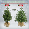 60CM Mini Christmas Tree Artificial Tabletop Christmas Tree PE, Small Xmas Tree with PE Branches and Burlap Bag Base for Christmas Decorations