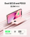 Power Bank Fast Charging 22.5W, 10000mAh Mini USB C Portable Charger with PD QC 3.0, Small Battery Pack, Compact External Battery Bank for iPhone, Samsung, Travel Essentials (Pink)