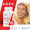 ADEK Vitamin A D3 2000IU K2 (MK-7) 75mcg UK Made & Vegetarian Supplement for Strong Bones, Teeth, Skin, Nails Immune System Antioxidant 200 Tablets