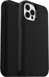 Strada Case for iPhone 12 / iPhone 12 Pro, Shockproof, Drop proof, Premium Leather Protective Folio with Two Card Holders, 3x Tested to Military Standard, Black, No Retail Packaging