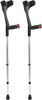 PEPE - Crutches for Adults Men (x2 Units, Open Cuff), Elbow Crutches for Women, Adjustable Crutches for Walking, Adult Crutches Pair, Walking Crutches for Men, Black Crutches - Made in Europe