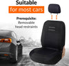Black Car Seat Covers Front Pair | Universal Cover Set for Driver and Passenger Seats + Headrest | Interior Accessories for Women and Men
