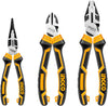 3Pcs High Leverage Pliers Set, 8" Combination Pliers and 7" Diagonal Cutting Pliers and 6" Long Nose Pliers HKHLPS2831