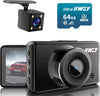 Dash Cam Front and Rear Camera FHD 1080P with Night Vision SD Card Included, 3 Inch IPS Screen Dash Cam for Car, 170° Wide Angle Dashboard Camera Motion Detection Parking Monitor G-Sensor