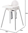 Highchair ANTILOP, White, 15 kg Max Load, Portable, Foldable, for Kid, Aged 6 months to 3 years