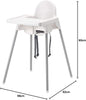 Highchair ANTILOP, White, 15 kg Max Load, Portable, Foldable, for Kid, Aged 6 months to 3 years