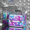 Unicorn Makeup Box Vanity Case Cosmetic Organiser Case Beauty Box with Mirror and Magnification(5X) Spot Mirror