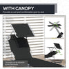 Outdoor Foldable Sun Lounger, 4 Level Adjustable Backrest Reclining Sun Lounger Chair with Angle Adjust Sun Shade Awning for Beach, Garden, Patio, Black
