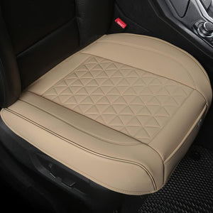 1 Pair Luxury PU Leather Front Car Seat Covers for Seat Bottoms, Universal Fit 90% of Cars, Triangle Quilting Design, 53 × 52 cm (Beige)