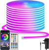 LED neon Lights Strip 15M 24v RGB with Remote,APP Control, IP65 Waterproof Flexible Strip Lights for Bedroom,Room,Outdoors Decor