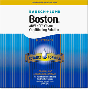 Advance Cleaner Conditioning Solution Multipack - 3x 30ml Cleaner, 3x 120ml Conditioning Solution, Contact Lens Solution for Rigid Gas Permeable & Hard Contact Lenses, 1x Lens Case Included