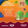 Costa Bold Colombian Single Origin Aluminium Coffee Pods (Pack of 10, Total 100 Coffee Capsules)