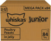 Junior Poultry Selection in Jelly 84 Pouches, Wet Kitten & Cat Food, Selection of Chicken, Duck, Poultry & Turkey, Megapack (84 x 85 g)