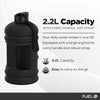 Jug - 2.2 Litre Water Bottle - Extra Strong Flex Material - Drop Proof, Pop or Straw Cap Options - 2.2L Large Gym Sports Bottle, BPA FREE