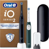 iO2 Duo Night Black and Forest Green Electric Toothbrushes, 2 Toothbrush Heads, 1 Travel Case, 1 Travel Refill Holder, Designed by Braun