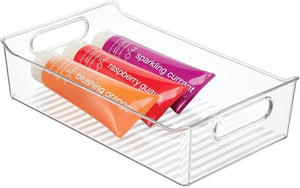 Cosmetic Organiser Tray – Plastic Storage Box for Health and Beauty Products – Ideal Storage Tray for the Bathroom – Clear