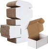 50 Pack 6x4x3 Inch Small Cardboard Boxes for Posting (15.3x10.2x7.6cm), White Shipping Box for Mailing, Corrugated Packaging Boxes for Small Business