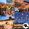 LED Outdoor String Lights Mains Powered, 50Ft Waterproof IP65 Garden String Lights, 25+2 G40 Globe Bulbs(2 Spare), Shatterproof Festoon Lights for Outside Bistro Backyard Party Cafe