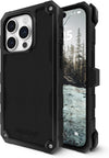 Shield Black - iPhone 15 Pro Max Case 6.7" [Compatible with MagSafe] [21FT Military Grade Drop Protection] Rugged Magnetic Charging Phone Case Cover with Belt Clip Holster Kickstand - Black