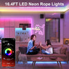 5M Neon LED Rope Lights, Waterproof LED Lights for Bedroom Flexible LED Light Strip with Remote and APP Control, RGB Lighting Strip for Indoors Outdoors Bedroom Room Home Decor