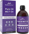 Pure C8 MCT Oil | Boosts Ketones 4X Versus Other MCTs | Highest 99%+ Purity | 100% Coconut | Keto Diet, Fasting, Vegan Safe & Gluten Free | Premium Lab Tested Purity | Caprylic Acid | 500ml