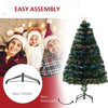 4 Feet Prelit Artificial Christmas Tree with Multi-Coloured Fiber Optic LED Light, Holiday Home Xmas Decoration, Green