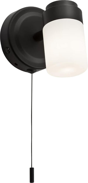 230V IP44 G9 Single Spotlight with Frosted Glass, Matt Black