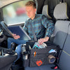 Van and Campervan Front Seat Organiser, With Detachable Cooler Bag And Compartment Storage Solution, Adjustable Padded Carry Strap and Non-Slip Clips, (Black, 24L)