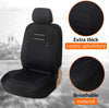 Black Car Seat Covers Front Pair | Universal Cover Set for Driver and Passenger Seats + Headrest | Interior Accessories for Women and Men