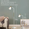 Floor Lamp, Industrial Floor Lamps Corner Lamp Rustic Farmhouse Standing Lamp, Adjustable Metal Heads Indoor Task Lighting Reading Floor Lamps for Living Room, Bedroom, E27 Socket (White)