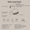 LED Indoor Wall Lamp, Bedroom Wall Light with Warm/Natural/White Light, 3 Brightness Levels, Rechargeable Battery, Touch Control, 360 ° Rotate, Wall Lamp for Living Room Corridor Stairs