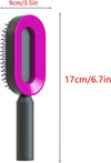 Self-cleaning hair brush for women, 3D air cushion massage brush, portable hair brush with detangling ball pins, self-cleaning massage brush, for removing hair tangles and knots