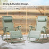 Zero Gravity Chairs Set of 2 - Reclining Sun Loungers for Garden - Textilene Folding Sunloungers with Detachable Headrest - Fold Away 2 Set Deck Chairs for Outdoor, Patio (Sage Green)