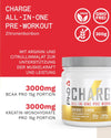 Charge, All in One Pre Workout Powder with Creatine for Women and Men, Rich in Beta Alanine, High Caffeine for pre-Workout, Sherbert Lemon Flavour, 20 Servings Per 300g Bottle